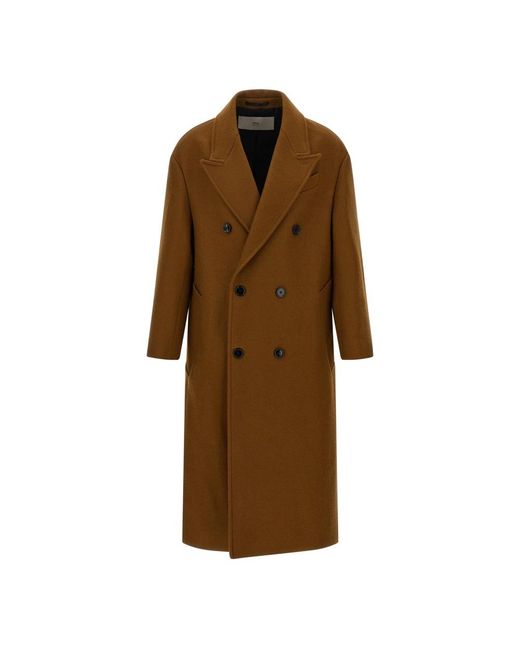 AMI Wollmantel Mit Doppelter Knopfleiste in Brown für Herren