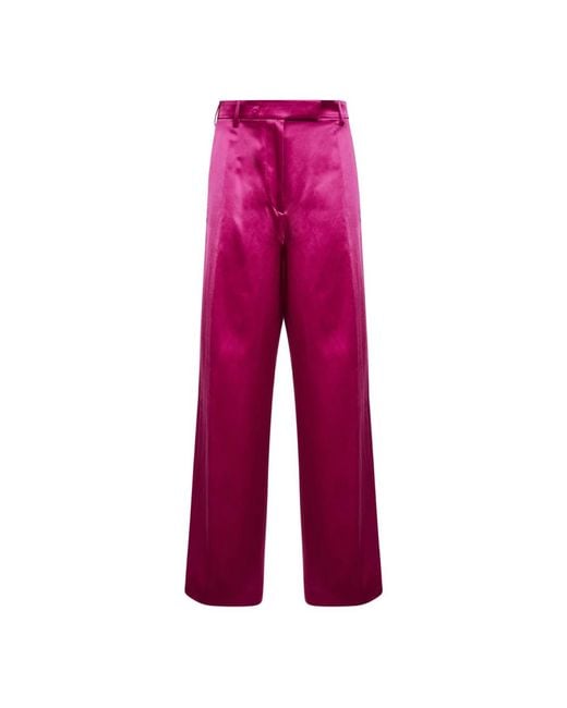 Dries Van Noten Red Wide Trousers