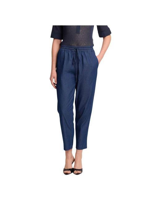 Kocca Broeken ,Blauw ,Katoen Chique Enkellange Broek in het Blue