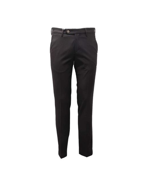 Michael Coal Black Slim-Fit Trousers for men
