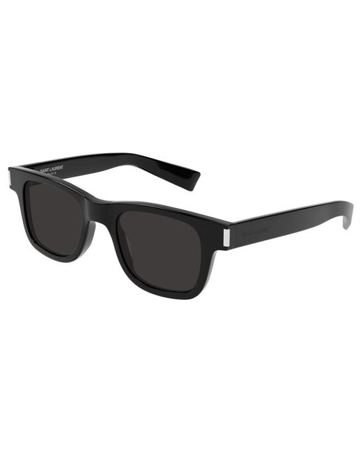 Gafas de sol vintage cat eye con esquinas de metal Saint Laurent de color Black
