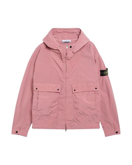 Stone Island Pink Light Jackets for men