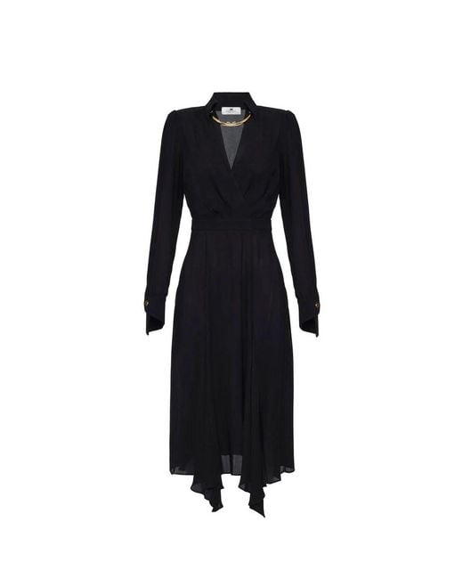 Elisabetta Franchi Black Midi Dresses
