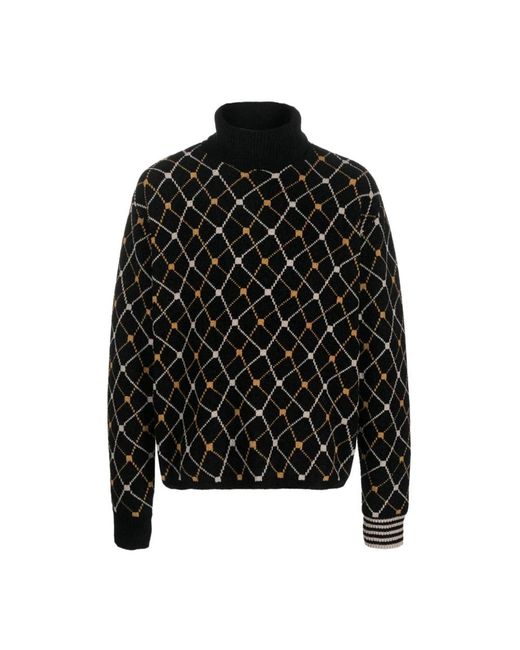 Random Identities Jacquard Roll Neck in het Black voor heren