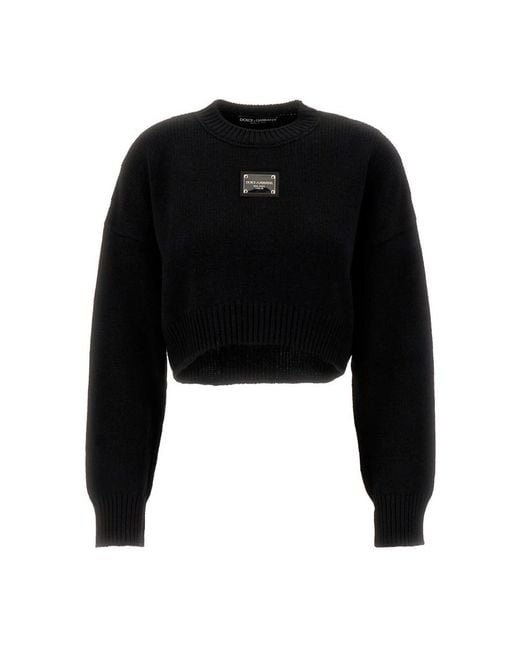 Dolce & Gabbana Black Round-Neck Knitwear