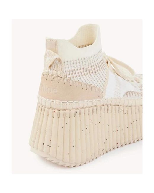 Chloé Natural Nama Wedge Sneaker