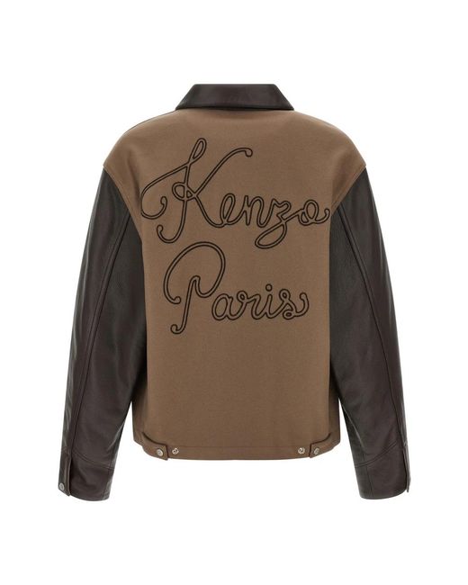 KENZO Brown Light Jackets for men