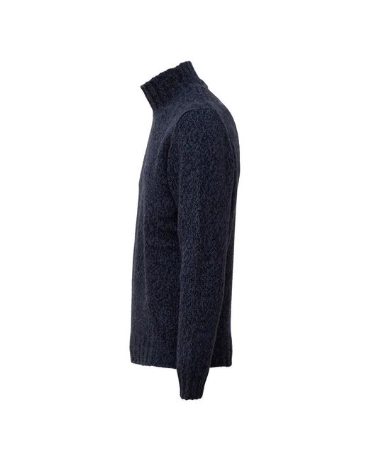Fedeli Langarm-Rollkragenpullover in Blue für Herren