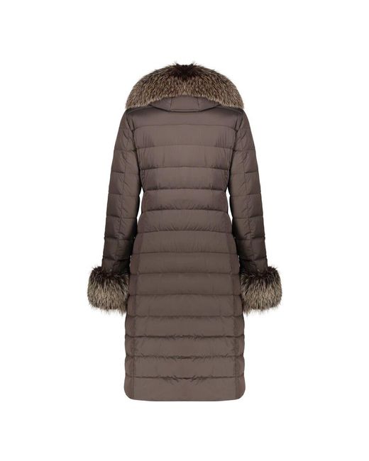 Moorer Brown Daunenjacke Mit Kunstpelz-Kapuze