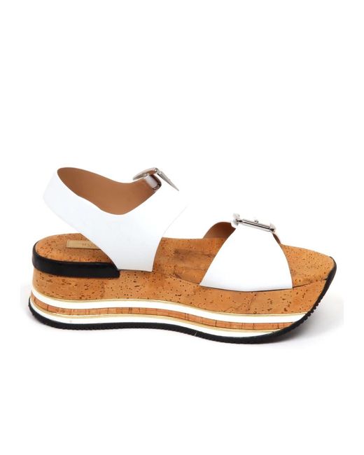 Hogan Brown Flat Sandals