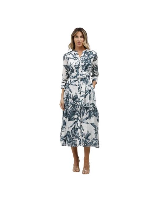 ROSSO35 Blue Shirt Dresses