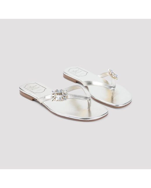 Roger Vivier White Flip Flops