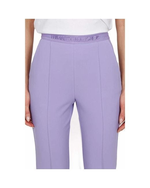 Cropped Trousers Elisabetta Franchi en coloris Purple