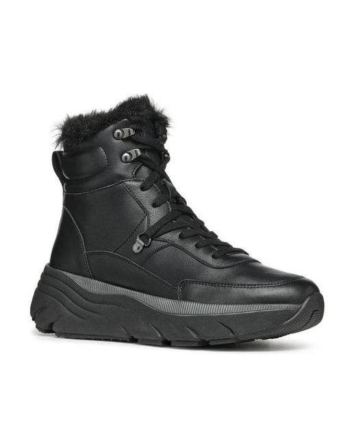 Geox Black Lace-Up Boots