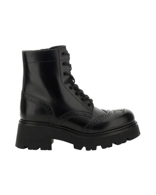 Céline Black Lace-Up Boots