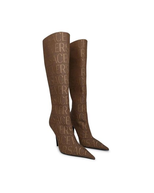 Versace Brown Heeled Boots