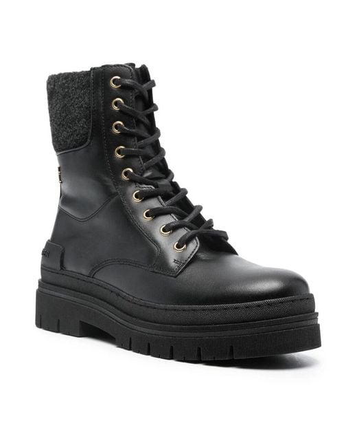 Lace-Up Boots Tommy Hilfiger de color Black