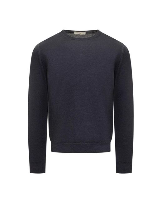 FILIPPO DE LAURENTIIS Blue Round-Neck Knitwear for men