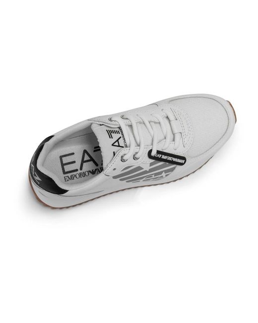 EA7 Schoenen ,Wit ,Leer Witte Leren Sneakers in het Gray voor heren