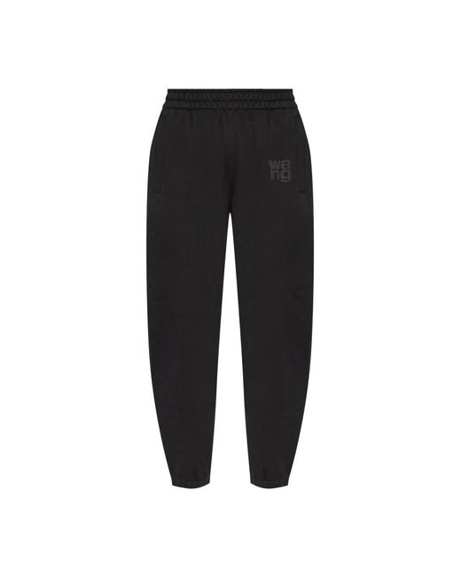 Alexander Wang Broeken ,Zwart ,Zwarte Klassieke Sweatpant Met Puffverf in het Black