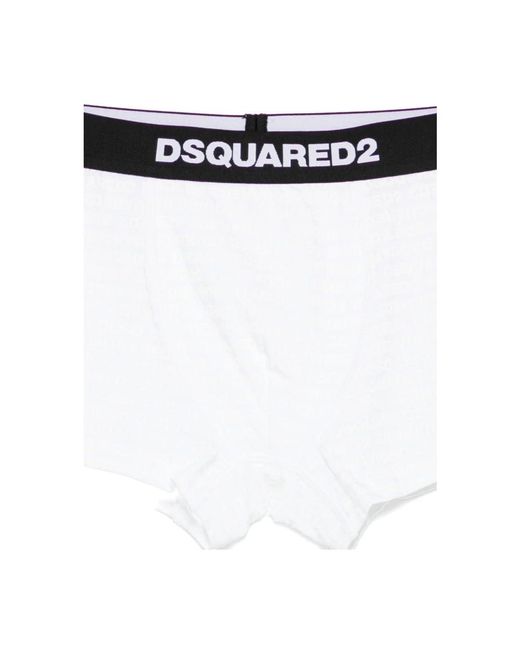 DSquared² Witte Boxershorts Met Logo Elastische Tailleband in het White voor heren