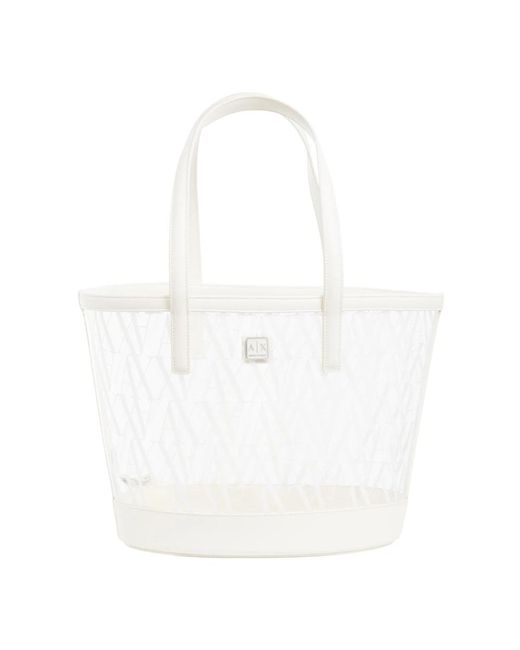 【関税&送料込】ARMANI EXCHANGE Bags White ARMANI EXCHANGE Tote Bags in White | Lyst