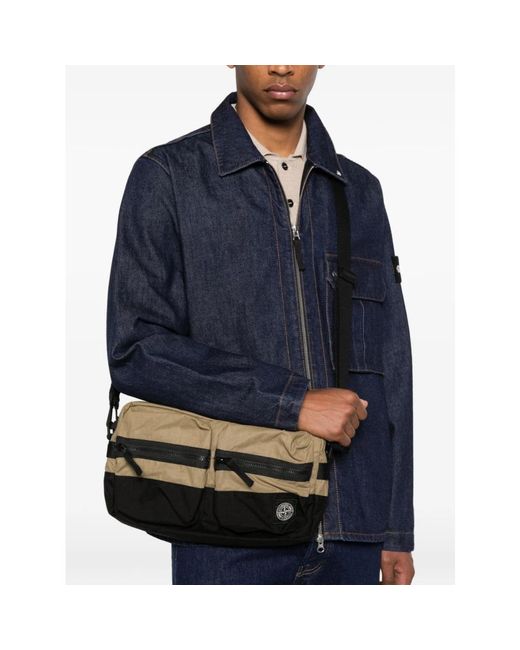 Stone Island Black Cross Body Bags for men