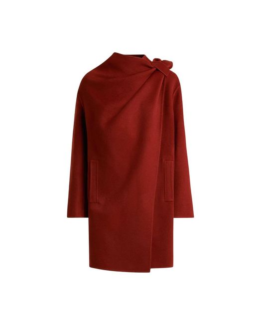 Kiton Jassen ,Rood ,Kasjmier Kasjmier Overjas Met Sartoriale Knoop in het Red