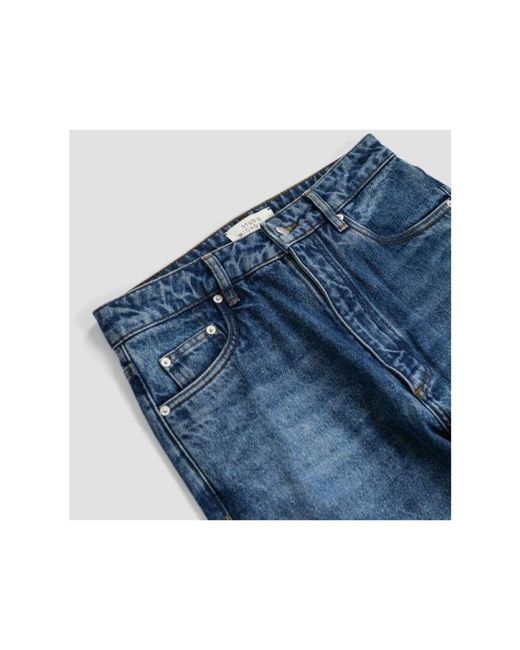 Studio Nicholson Blaue riso-jeans, gerader schnitt, 5 taschen in Blue für Herren