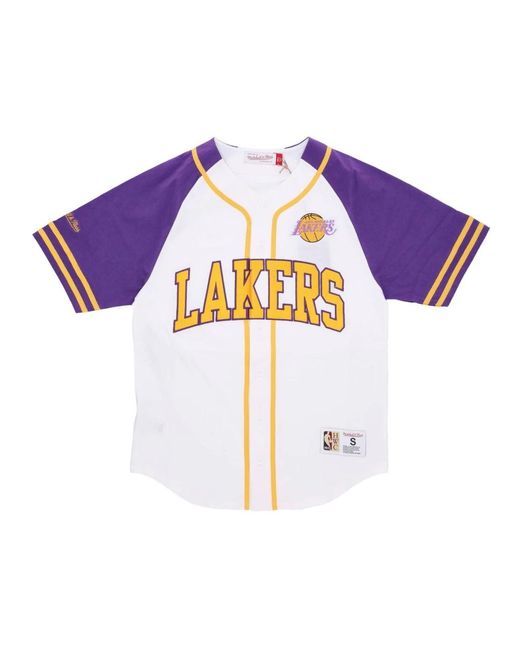 Mitchell & Ness Fitness ,Veelkleurig ,Katoen Nba Trainingsdag Jersey Loslak Wit in het Purple voor heren