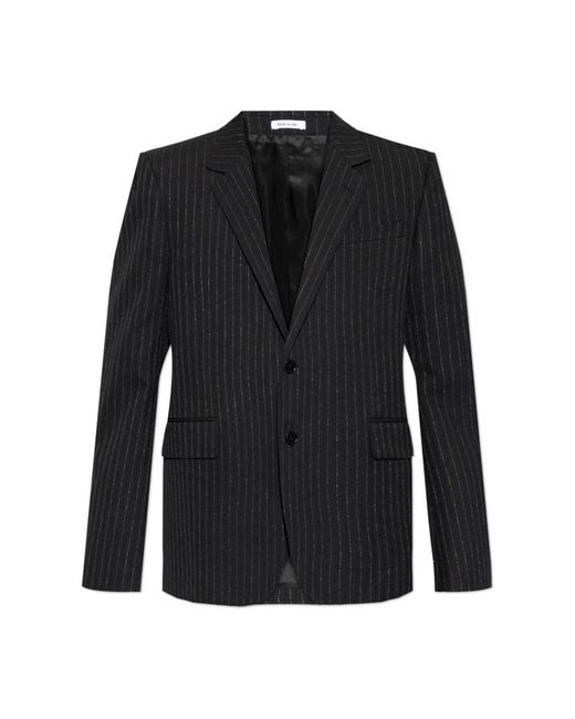 McQueen Jassen ,Zwart ,Wol Wollen Blazer Met Lurexdraad in het Black voor heren