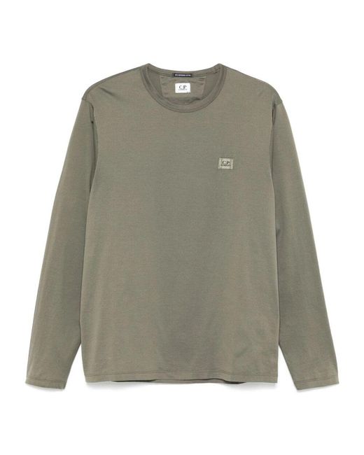 C P Company Mercerisierte Langarm-T-Shirt in Gray für Herren