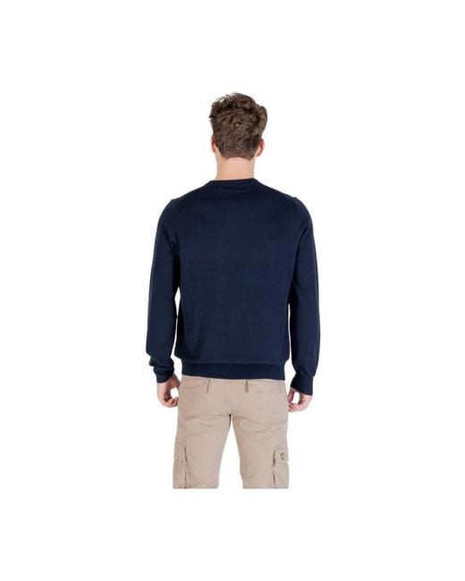 Lyle & Scott Blue Round-Neck Knitwear for men