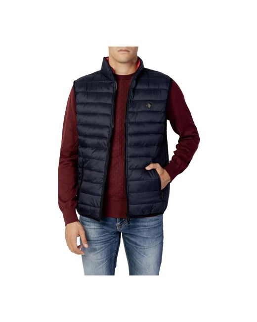 U.S. POLO ASSN. U. Polo Assn. ,Jassen ,Blauw ,Nylon Blauwe Gewatteerde Puffer Vest Voor Mannen in het Blue voor heren