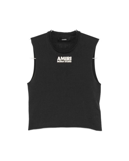 Amiri Black Sleeveless Tops