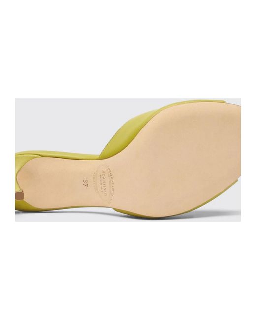 Scarosso Yellow Heeled Mules