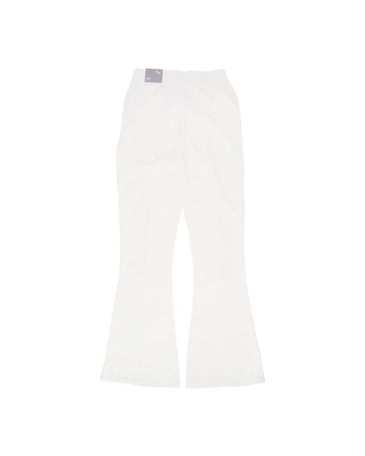 PUMA Broeken ,Wit ,Katoen Flared Lichtgewicht Trainingsbroek Klassiekers in het White