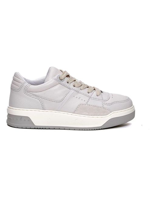 Hogan White Weiße sneakers glattleder memory foam