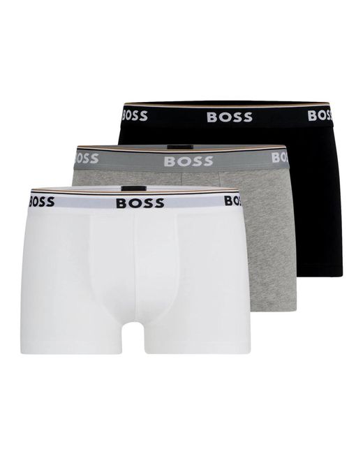 HUGO Ondergoed ,Veelkleurig ,Katoen Stretch Katoenen Boxershorts Pak Van Drie in het Black voor heren