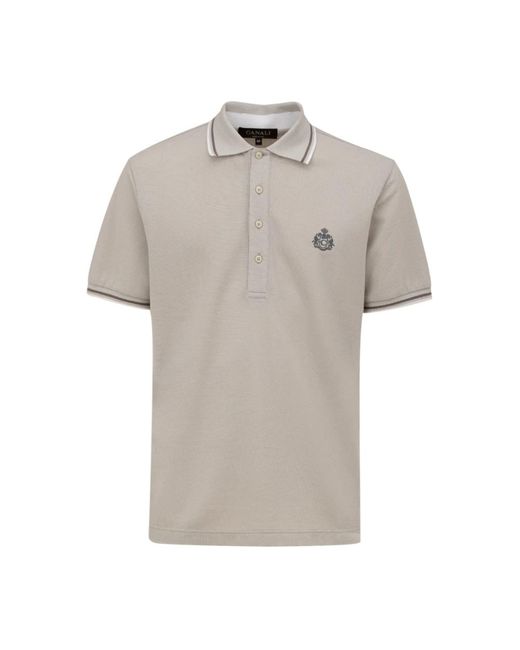 Polo grigio a manica corta di Canali in Gray da Uomo