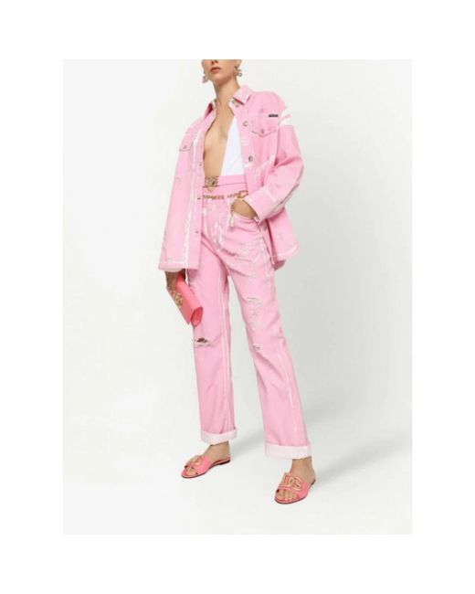 Dolce & Gabbana Pink Straight Fit Jeans