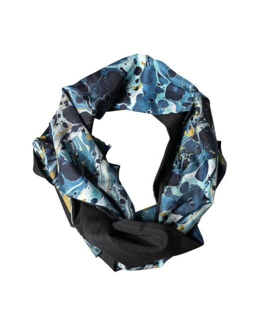 Dolce & Gabbana Blue Silk Scarves for men