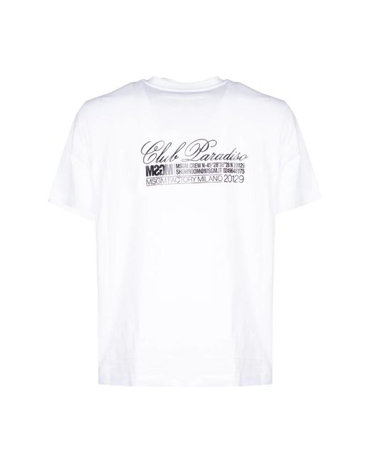 MSGM White T-Shirts for men