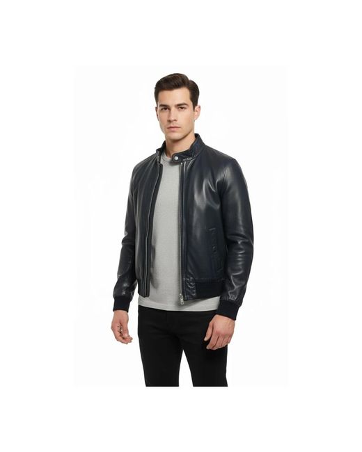 The Jack Leathers Blue Leather Jackets for men