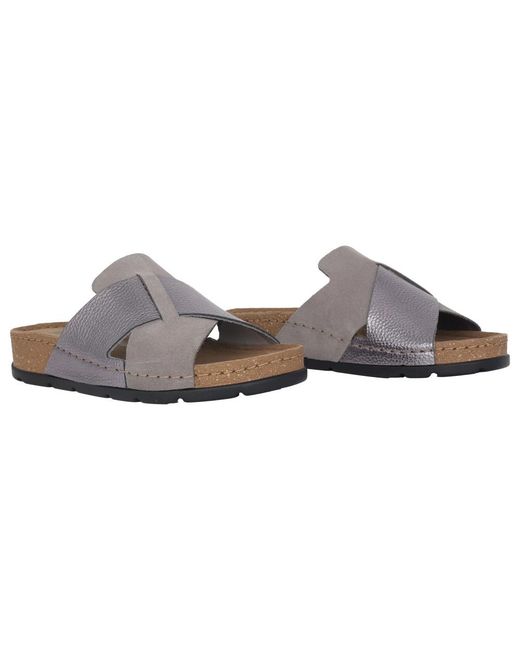 Rohde Schoenen ,Grijs ,Leer Stijlvolle Slippers in het Gray
