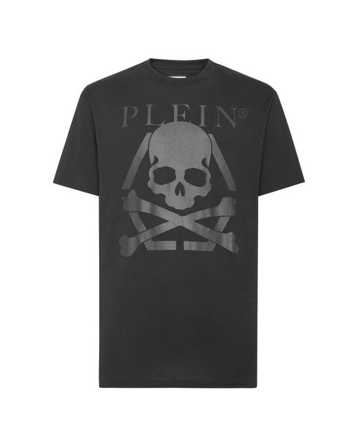 Philipp Plein T-Shirt Rundhals Skull&Bones in Black für Herren