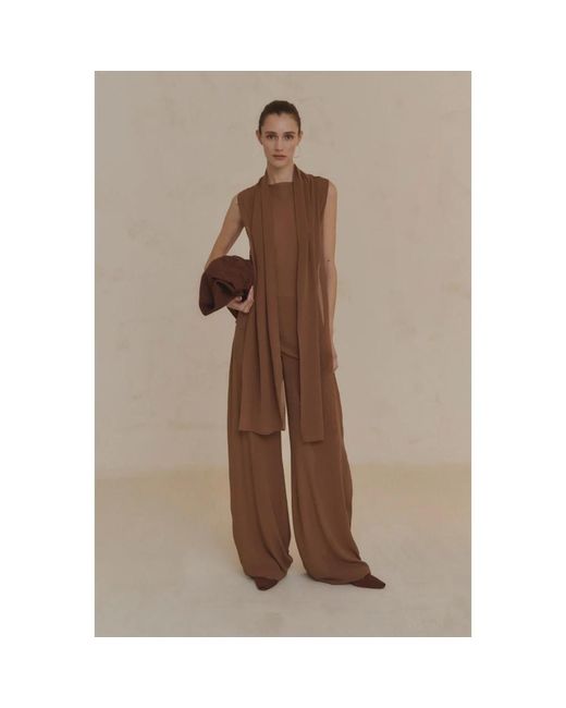Cortana Brown Sleeveless Tops