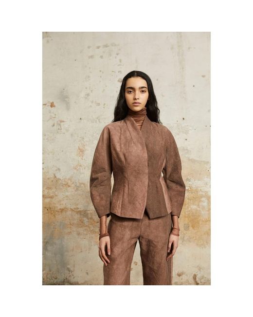 Cortana Jassen ,Bruin ,Wol Fitted Jacket Fade Clay in het Brown