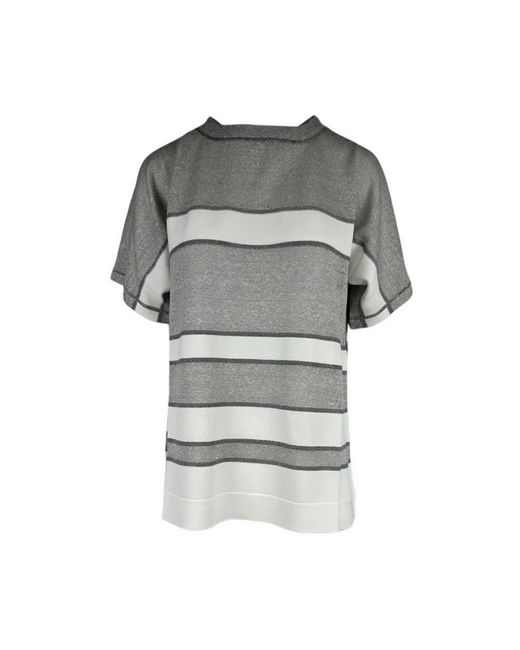 D.exterior Gray Round-Neck Knitwear