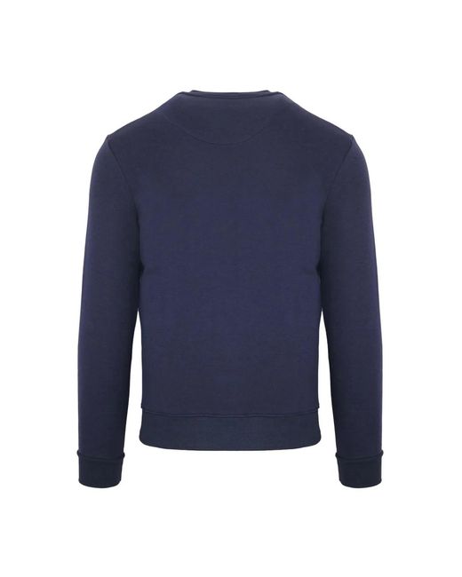 Aquascutum Baumwoll-sweatshirt mit gerippten bündchen in Blue für Herren